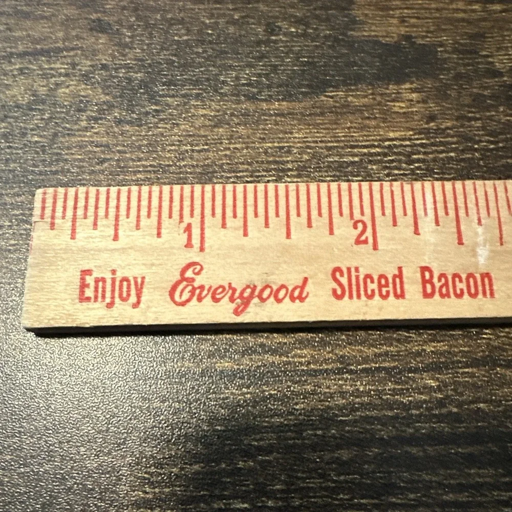 Evergood Sliced Bacon Memphis Packing Co. Vintage Original Advertising Ruler